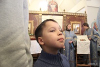 Епископ Пантелеимон совершил чин малого освящения временного храма прп. Сергия Радонежского на ул. Красноярской, построенного по программе "200 храмов"