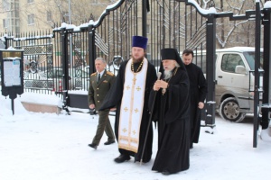Епископ Пантелеимон совершил чин малого освящения крестильного храма в подклете храма Благовещения Пресвятой Богородицы в Сокольниках