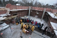 Освящение основания храма в честь иконы Божией Матери &laquo;Споручница  грешных&raquo; в Косино (Ухтомке)